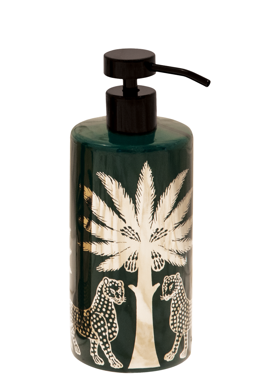 Bottiglia Ceramica Small Verde & Argento con Ricarica Sapone Liquido 500ml