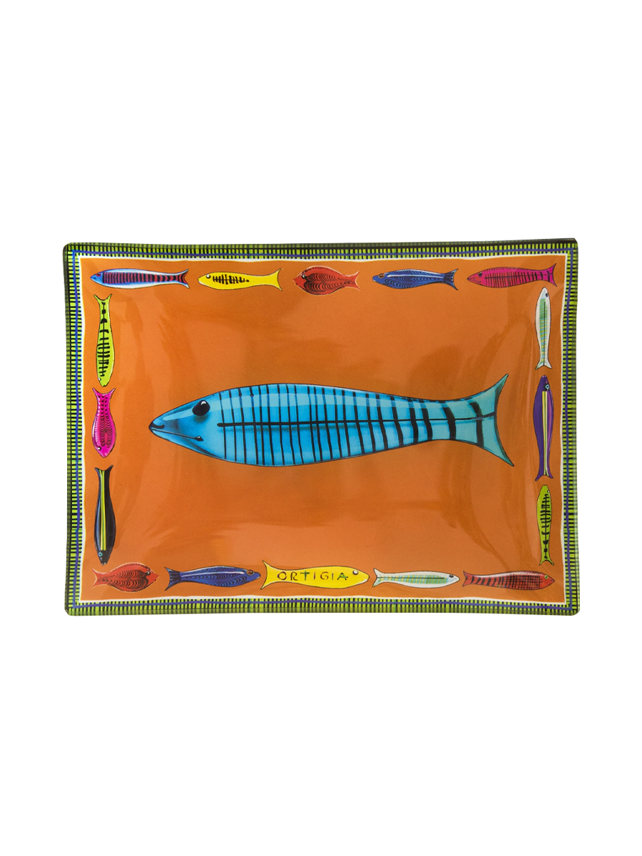 Piatto di Vetro Fishy 18x13cm