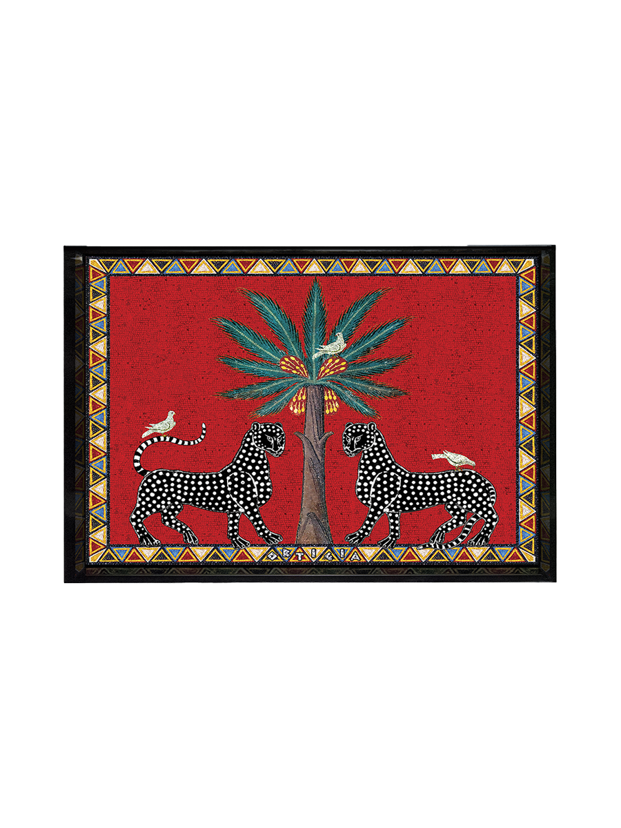 Vassoio Rosso Mosaico Medium (30.5 x 22.5 cm) 