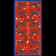 Mosaico Sciarpa di Seta Rossa 200x100cm