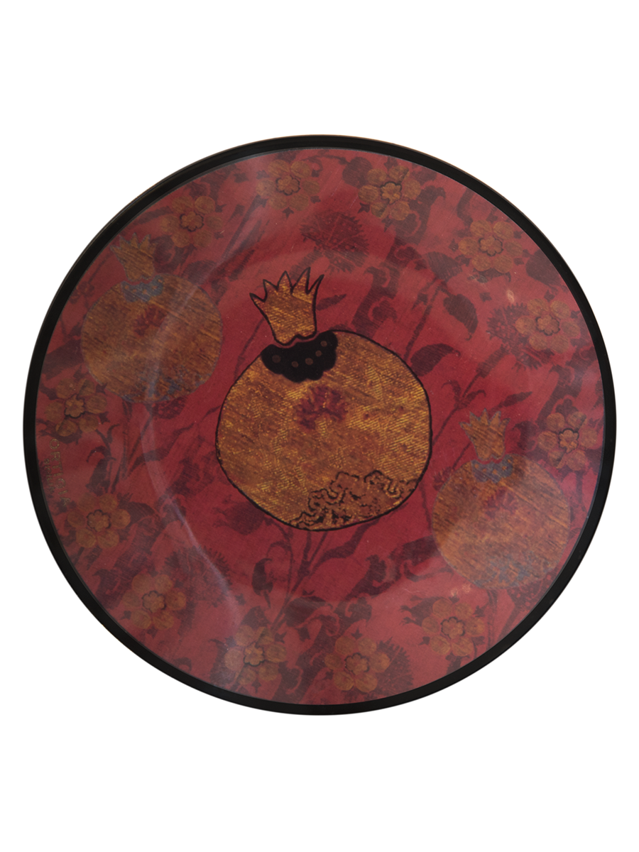 Glass Plate Round Melograno (Pomegranate) 